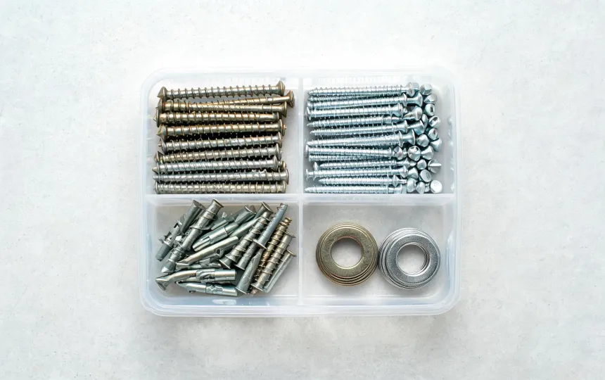 Organized Hillman anchor and screw assortment